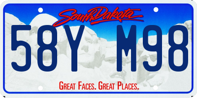 SD license plate 58YM98