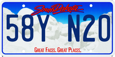 SD license plate 58YN20