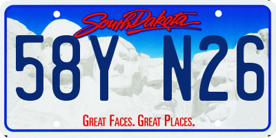 SD license plate 58YN26