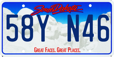 SD license plate 58YN46