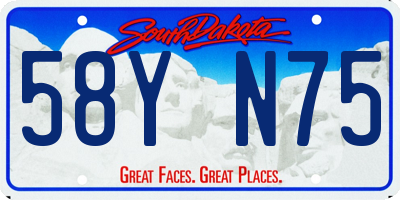 SD license plate 58YN75