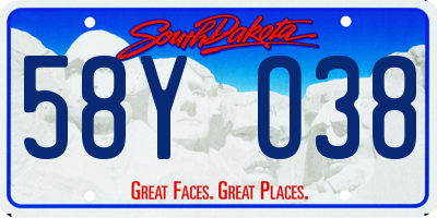 SD license plate 58YO38