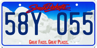 SD license plate 58YO55