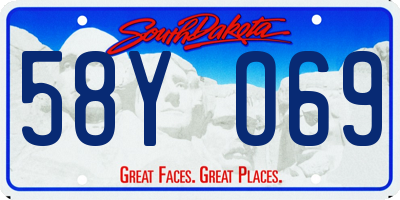 SD license plate 58YO69
