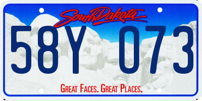 SD license plate 58YO73
