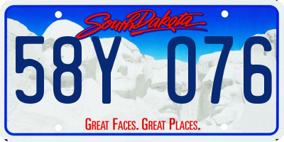 SD license plate 58YO76