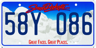 SD license plate 58YO86