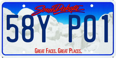 SD license plate 58YP01