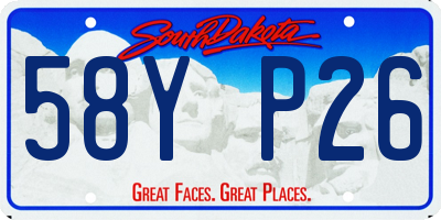 SD license plate 58YP26