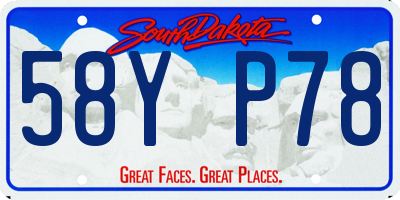SD license plate 58YP78