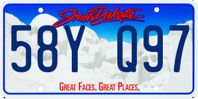 SD license plate 58YQ97