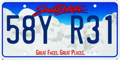 SD license plate 58YR31