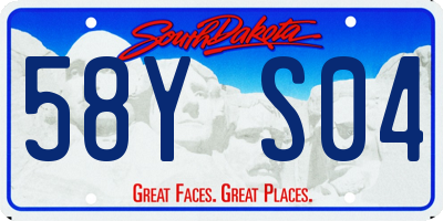 SD license plate 58YS04