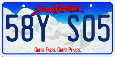 SD license plate 58YS05