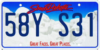 SD license plate 58YS31
