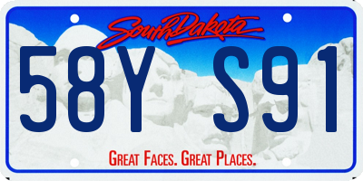 SD license plate 58YS91