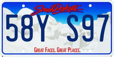 SD license plate 58YS97