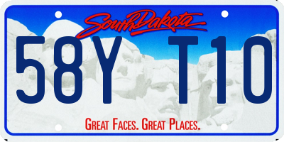 SD license plate 58YT10