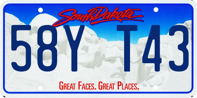 SD license plate 58YT43