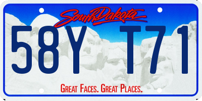 SD license plate 58YT71