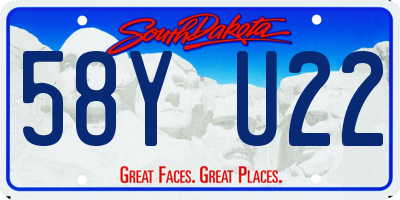SD license plate 58YU22