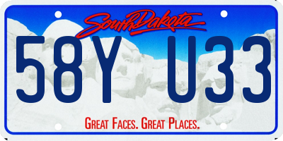 SD license plate 58YU33