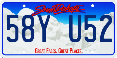 SD license plate 58YU52