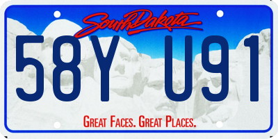 SD license plate 58YU91