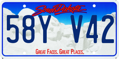 SD license plate 58YV42