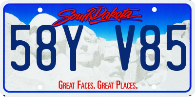 SD license plate 58YV85