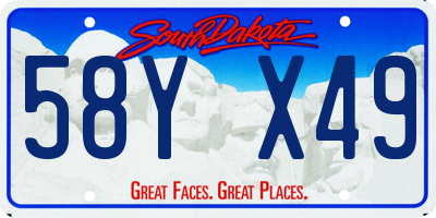 SD license plate 58YX49