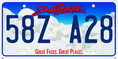 SD license plate 58ZA28