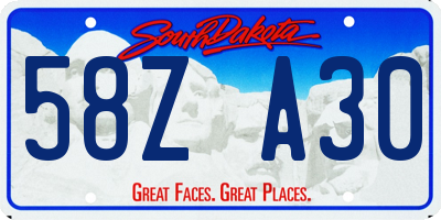 SD license plate 58ZA30