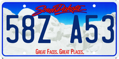 SD license plate 58ZA53