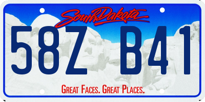 SD license plate 58ZB41
