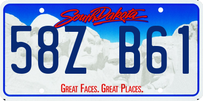 SD license plate 58ZB61