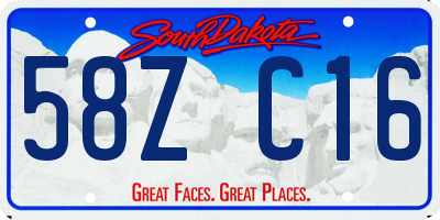 SD license plate 58ZC16