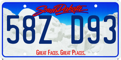 SD license plate 58ZD93