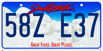 SD license plate 58ZE37