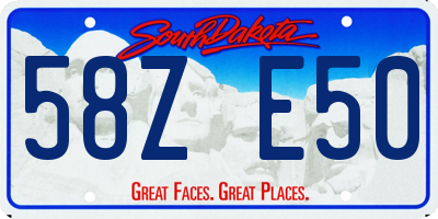 SD license plate 58ZE50