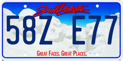 SD license plate 58ZE77