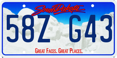SD license plate 58ZG43