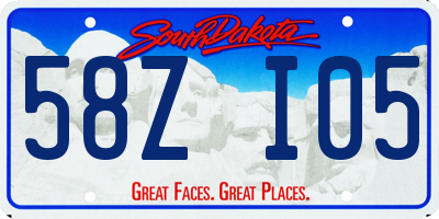 SD license plate 58ZI05