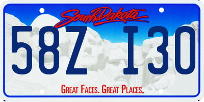 SD license plate 58ZI30