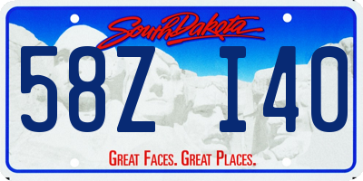 SD license plate 58ZI40