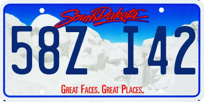 SD license plate 58ZI42