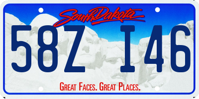 SD license plate 58ZI46