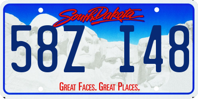 SD license plate 58ZI48