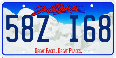 SD license plate 58ZI68