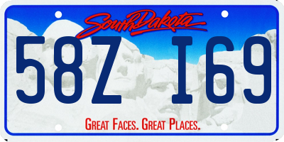 SD license plate 58ZI69